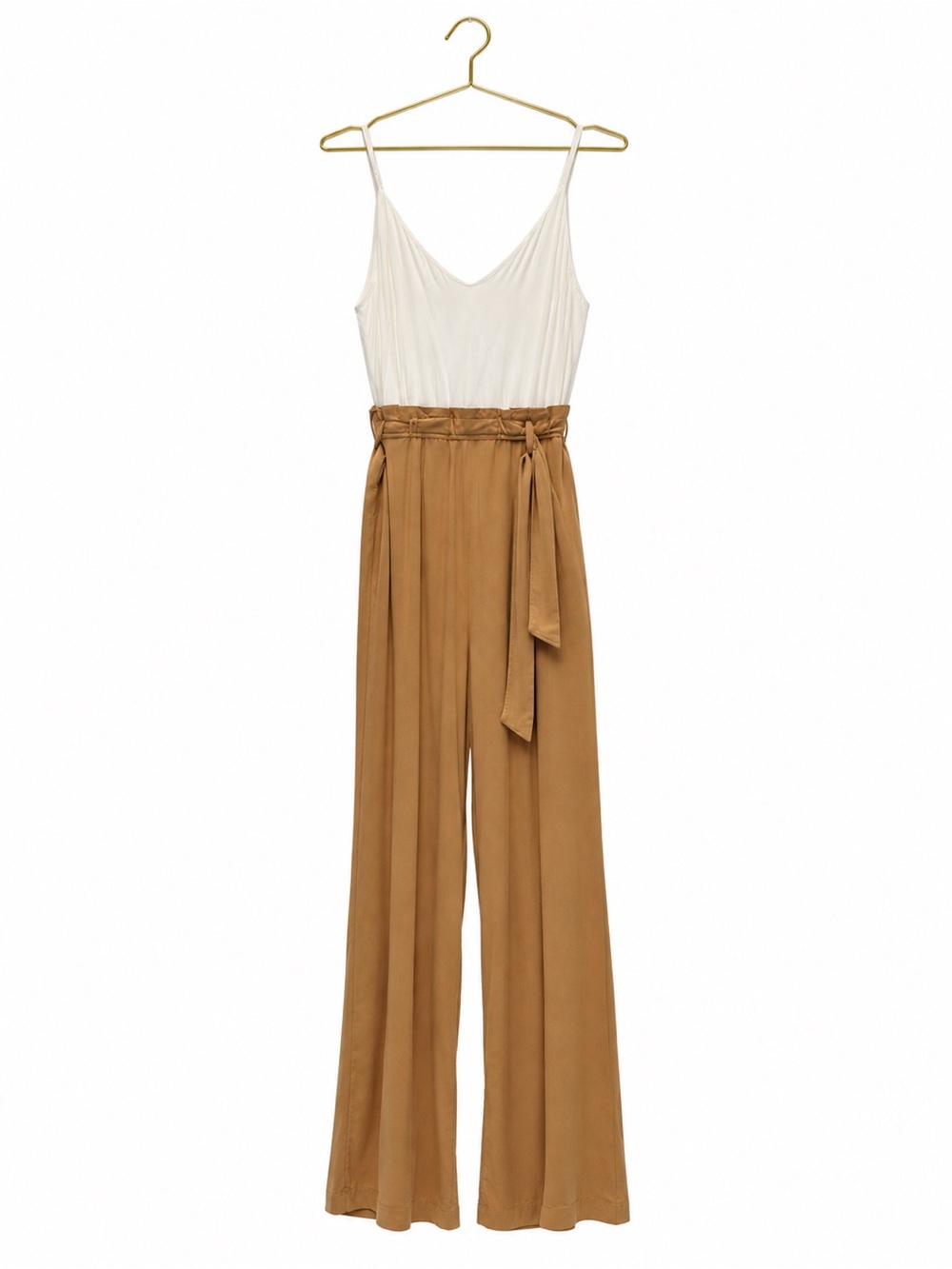 Women’s High-Waist Wide-Leg Jumpsuit in Camel by
